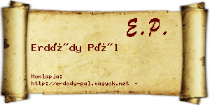 Erdődy Pál névjegykártya